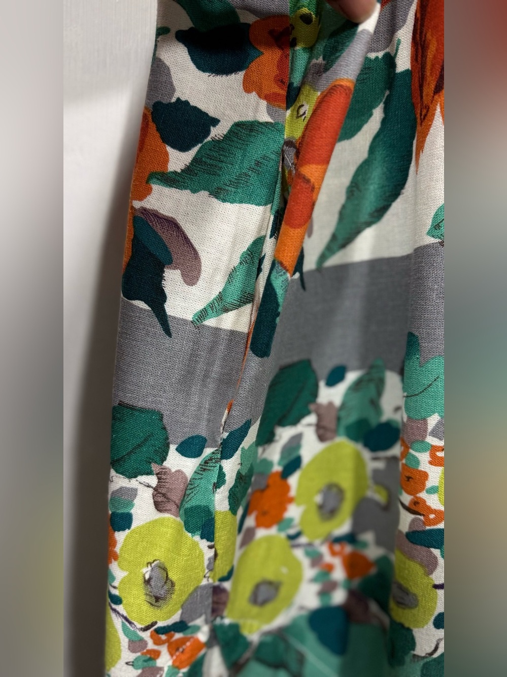 Cynthia Rowley Green, Orange & Gray Floral Midi Dress - Picture 7 of 16